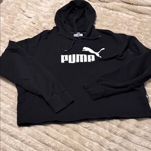 Puma Black and White Logo Hoodie